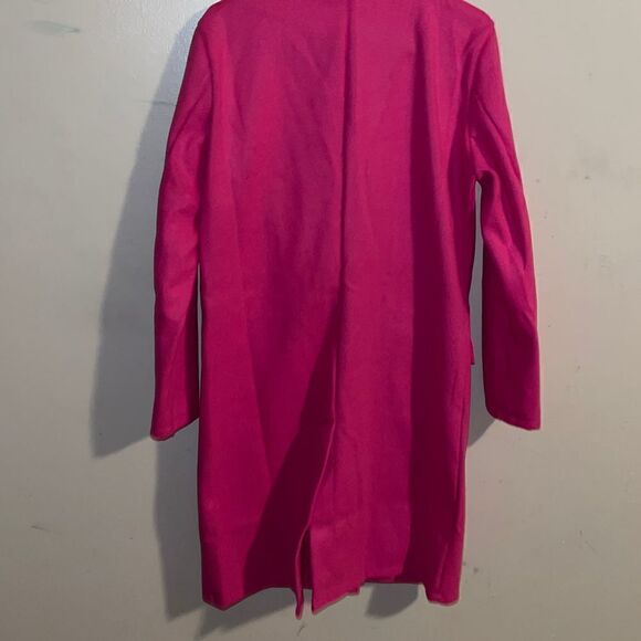 Hot Pink Double Breasted Coat Dress with Decorative Buttons - Picture 8 of 12